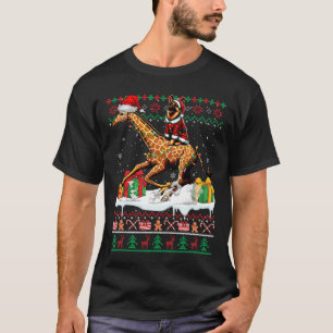 Camiseta German shepherd Andando Girafa À Vaca De Natal