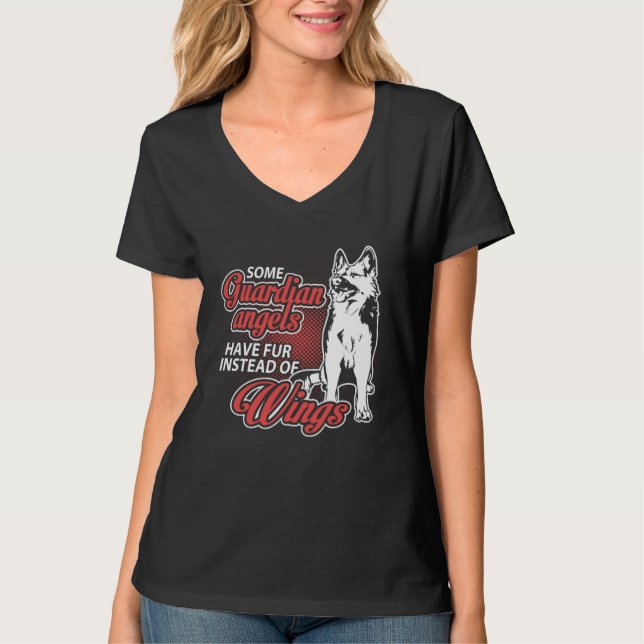 Camiseta German Shepherd Angel Have Fur Instead Wings (Frente)