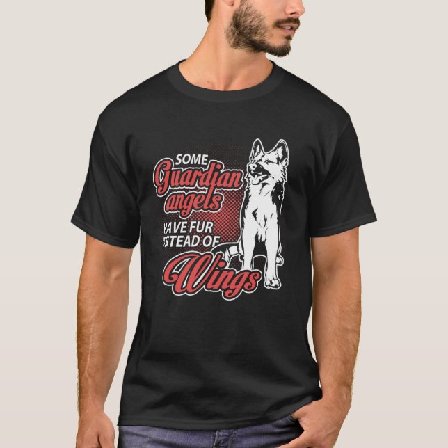 Camiseta German Shepherd Angel Have Fur Instead Wings (Frente)