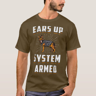 Camiseta German shepherd Aumenta a Vintagem do Cachorro Arm