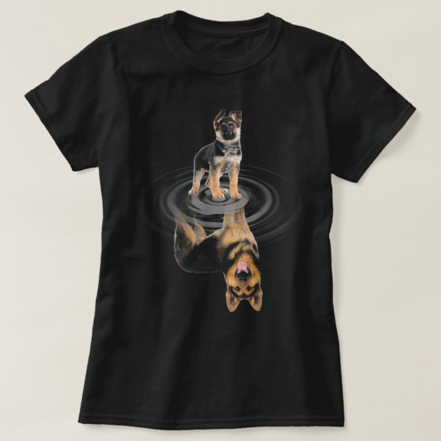 Camiseta GERMAN SHEPHERD Baby Reflection Mirror GERMAN SHEP (Frente do Design)