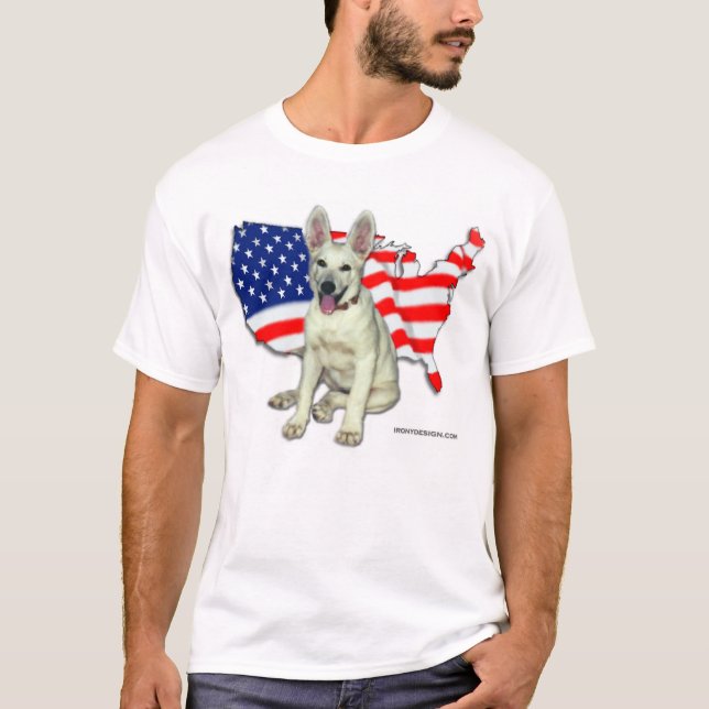 Camiseta German shepherd branco (Frente)