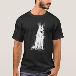 Camiseta German shepherd Branco da Ciência do Proton do Spl
