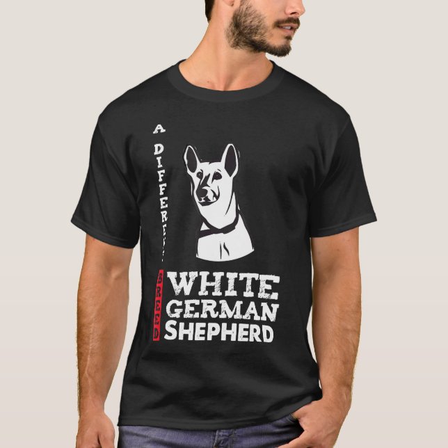 Camiseta German shepherd Branco De Raça Diferente (Frente)