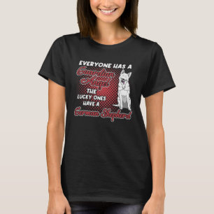 Camiseta German shepherd Branco É Meu Cachorro Anjo Guardiã