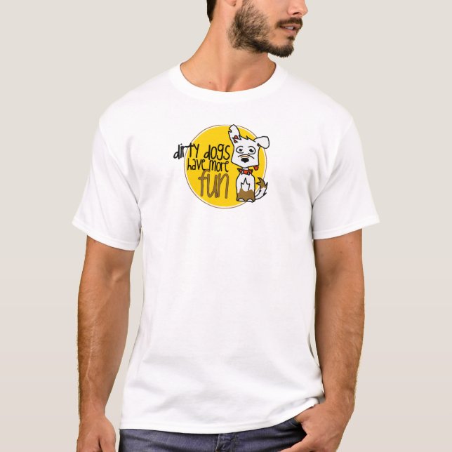 Camiseta German shepherd branco - logotipo amarelo (Frente)