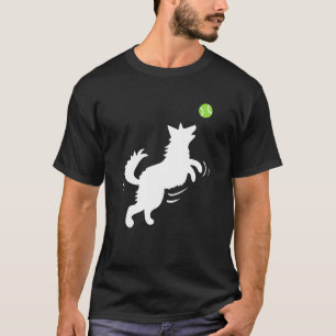 Camiseta German shepherd Cachorro Capturando Bola de Tênis
