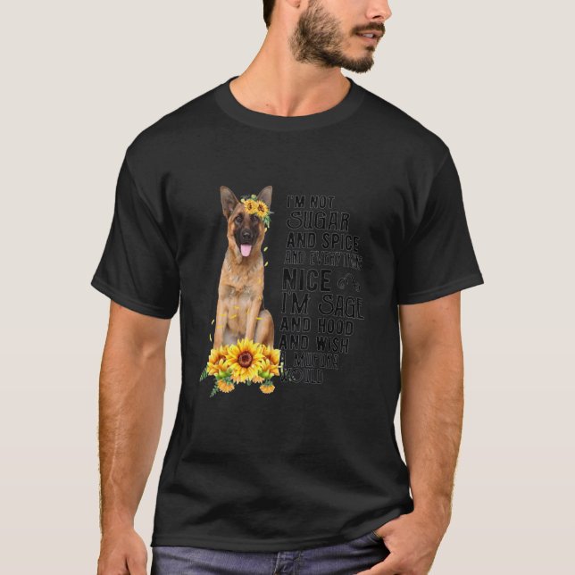Camiseta German shepherd Cachorro de Girassol Mãe Mãe (Frente)