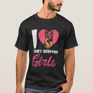 Camiseta German shepherd Cachorro, EU AMO CABELEIRAS ALEMÃE