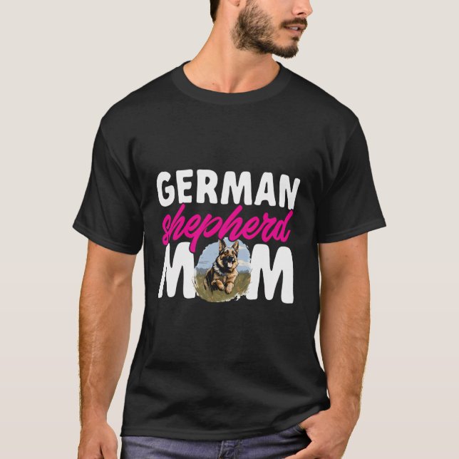 Camiseta German shepherd Cachorro German shepherd Mãe (Frente)