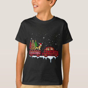 Camiseta German shepherd Cachorro Natal Carro Vermelho Xadr