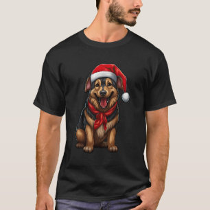 Camiseta German shepherd Cachorro Papai Noel Natal Natal