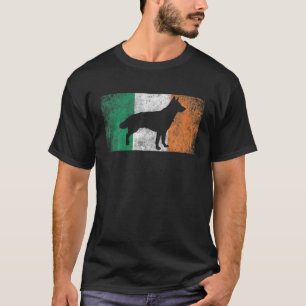 Camiseta german shepherd Cachorro Rua. Bandeira Irlandesa d