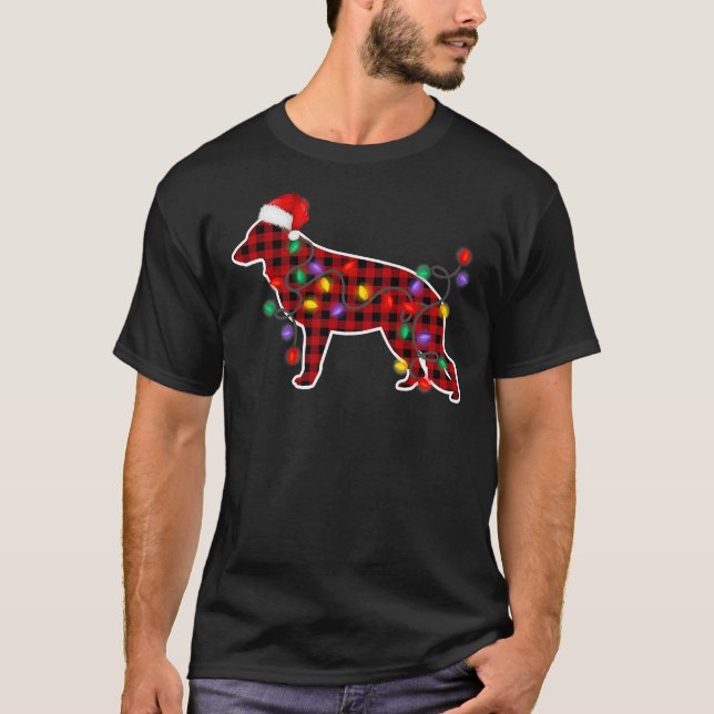 Camiseta German shepherd Cachorro Santa Hat (Frente)