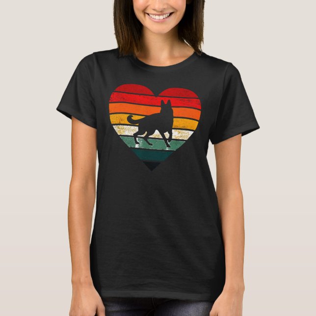 Camiseta German shepherd Cachorro Sunset Pai Mãe (Frente)