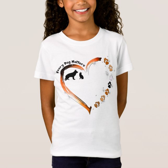 Camiseta German shepherd Cada Cachorro Importa Patas De Cor (Frente)