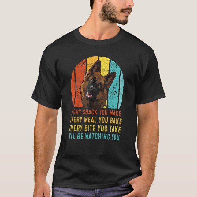 Camiseta German shepherd cada lanche que você fizer, eu vou (Frente)