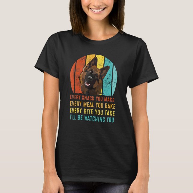 Camiseta German shepherd cada lanche que você fizer, eu vou (Frente)