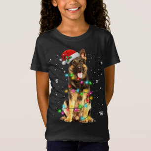 Camiseta German shepherd Cão Árvore Natal Doce Xmas Do