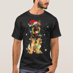Camiseta German shepherd Cão Árvore Natal Doce Xmas Do