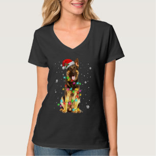 Camiseta German shepherd Cão Árvore Natal Doce Xmas Do
