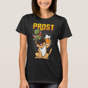 Camiseta German shepherd Cão Cão Cão Cama Baviera Prost Tan