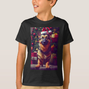 Camiseta German shepherd Cão Papais noeis Natal Proprietári