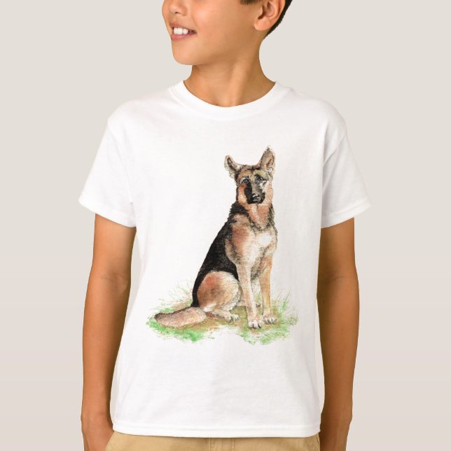 Camiseta German shepherd, Cão, Pet, Animal (Frente)