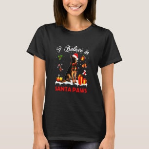 Camiseta german shepherd Claus Dog Decinto de Natal