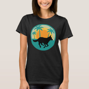 Camiseta German shepherd Com Palmeiras Azuis Silhuette
