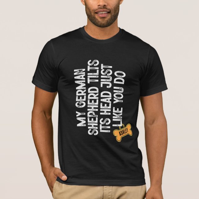 Camiseta German shepherd dá palmadinhas como o cão (Frente)