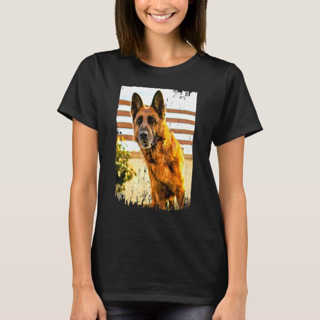 Camiseta German shepherd da Polícia de Cachorro german shep (Frente)
