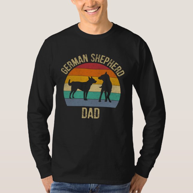 Camiseta German Shepherd Dad Dog  Father s Day Matching Par (Frente)