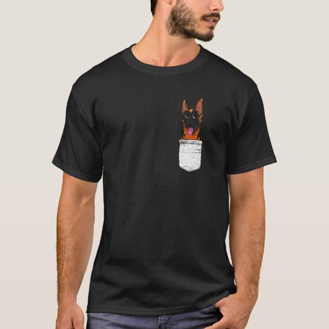 Camiseta German shepherd de bolso (Frente)