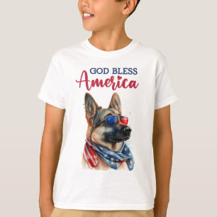 Camiseta German shepherd de Cachorro Patriótico