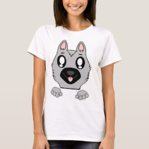 Camiseta german shepherd de espreita preto e prateado