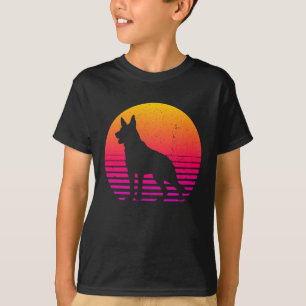 Camiseta German shepherd de Estilo de anos 80 Retroativo Vi