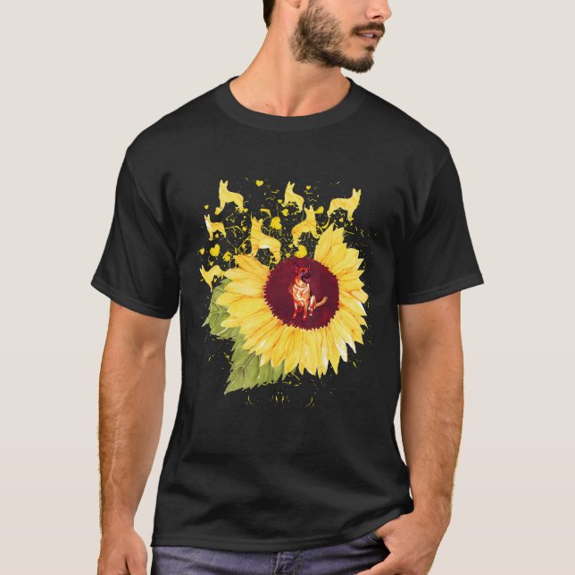 Camiseta German shepherd De Girassol (Frente)