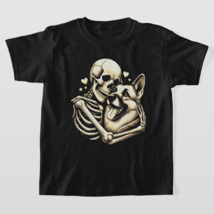 Camiseta German shepherd de Halloween do Cachorro Hugging S