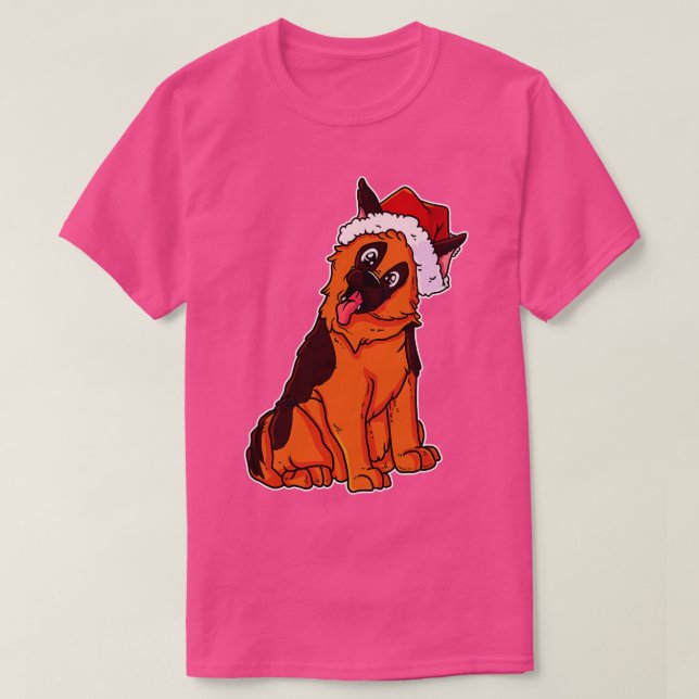 Camiseta German shepherd de Natal (Frente do Design)