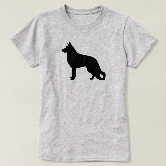 Camiseta German shepherd de silhueta (Frente do Design)
