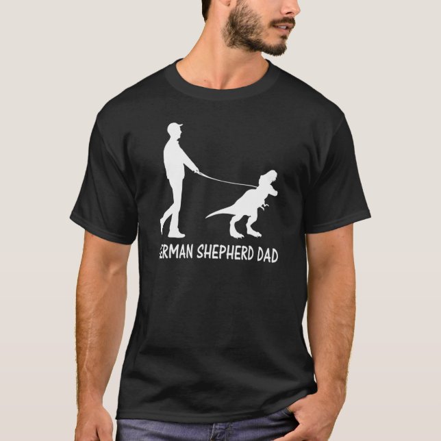 Camiseta German shepherd Dinossauro, Proprietários Do Gsd D (Frente)