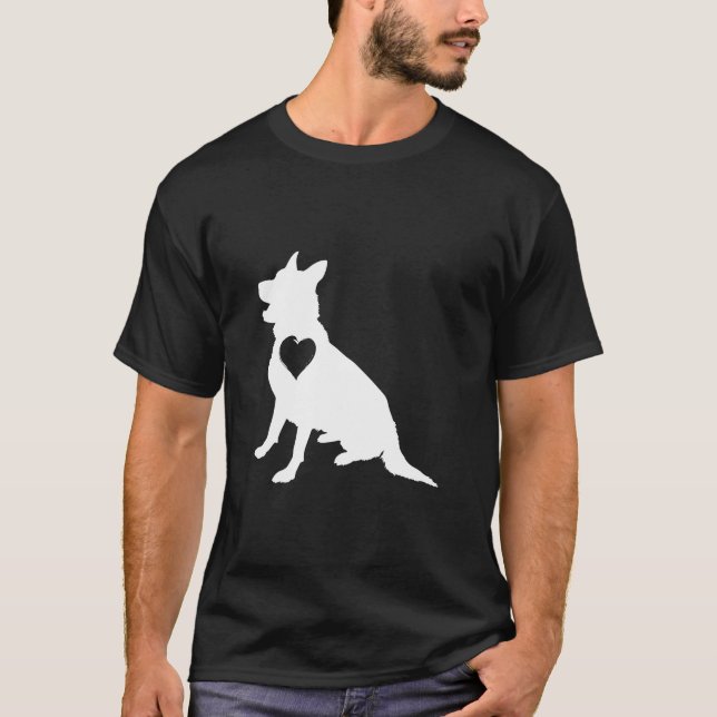 Camiseta German shepherd do Coração de Amor (Frente)