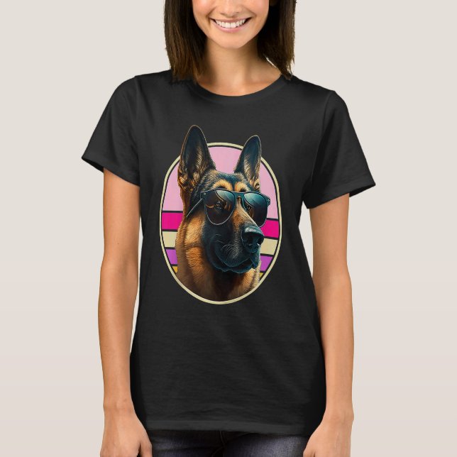 Camiseta German Shepherd Dog Costume Outfit Mom Dad Raglan  (Frente)