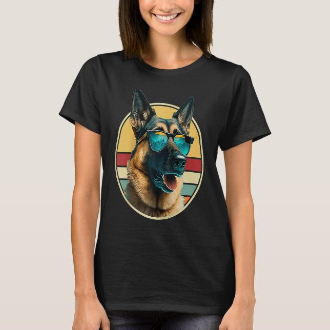 Camiseta German Shepherd Dog Costume Outfit Mom Dad Raglan  (Frente)
