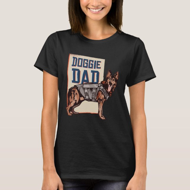 Camiseta German Shepherd Dog  German Shepherd Doggie Dad (Frente)
