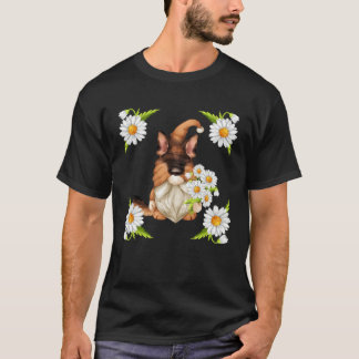 Camiseta German Shepherd Dog Gnome For Spring Floral Daisy 