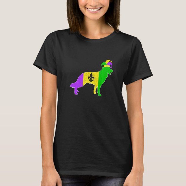 Camiseta German Shepherd Dog Mardi Gras Carnivals Funny Pup (Frente)