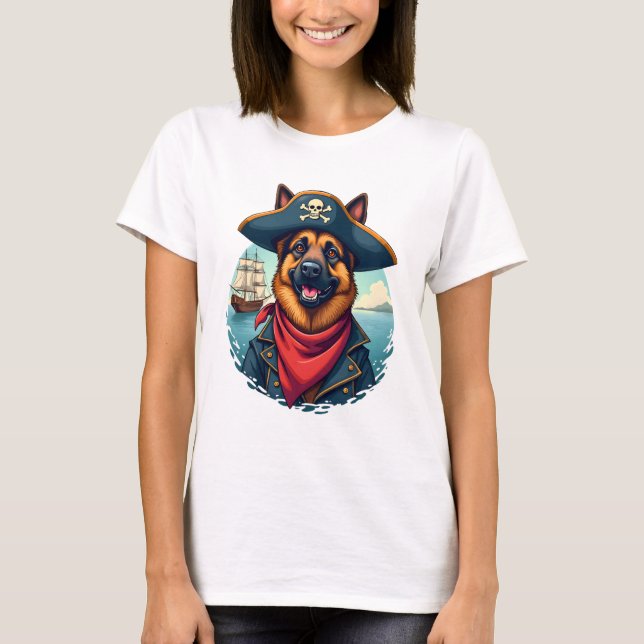 Camiseta German Shepherd Dog Pirate Copy (Frente)