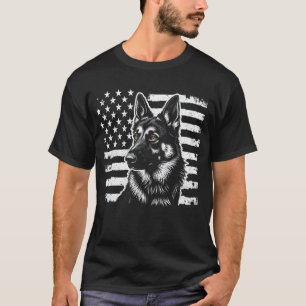 Camiseta German shepherd Dog USA American Flag 4 De Julho